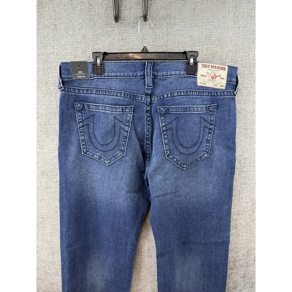 True Religion Ricky‎ Relaxed Straight Jeans Mens 38x34 (Fits 38x32.5) Tidal Wash